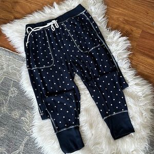 Navy Blue Polka Dot Abercrombie Jogger Lounge Pants